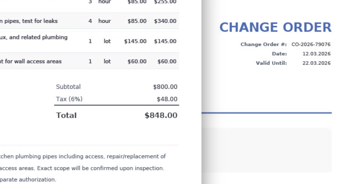 Construction change orders - why verbal agreements get forgotten and how to fix it